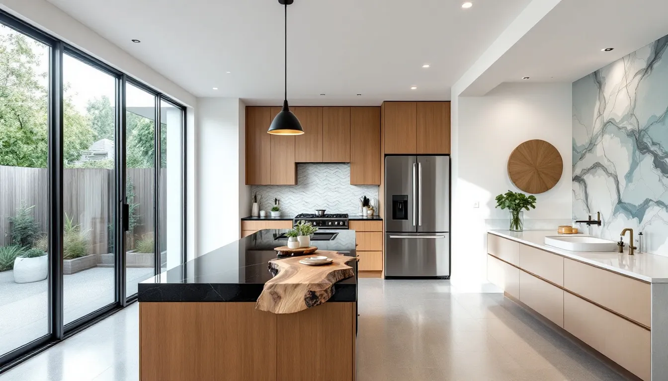A beautifully renovated kitchen and bathroom as part of a whole house remodel.